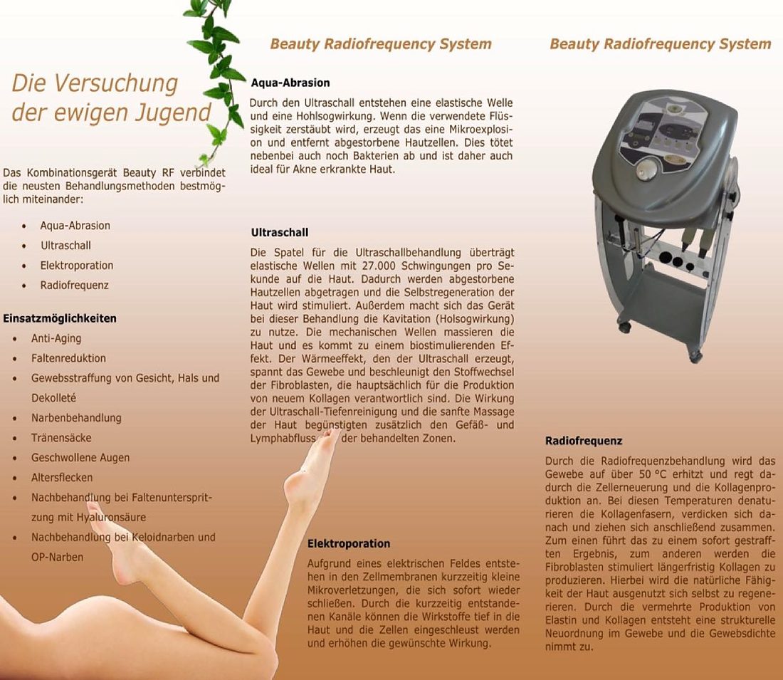 Anwendung der Radiofrequency-Behandlung im Gesicht